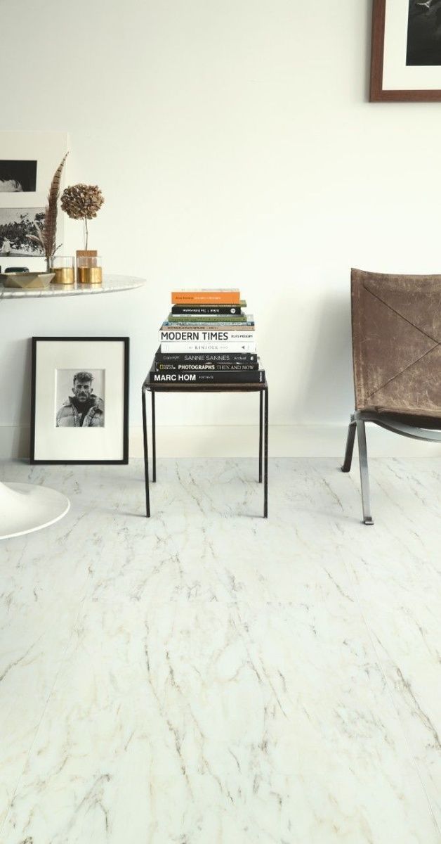 Виниловый пол Quick Step Blush 20305 Мрамор белый серебро