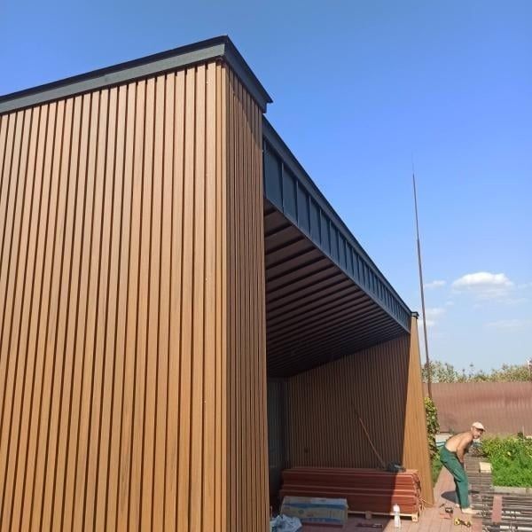 Панель фасадна 3D рейка ДПК Teak