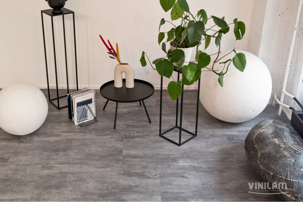 Виниловый пол Vinilam Ceramo 71616 Цемент Серый