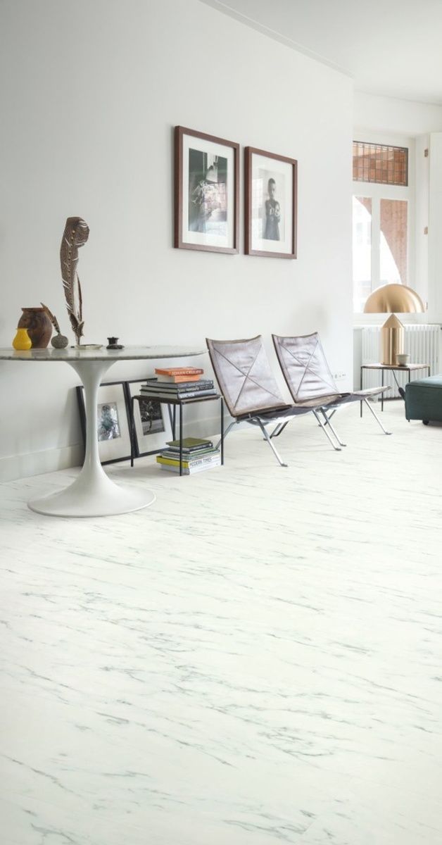 Виниловый пол Quick Step Oro 40136 Белый каррарский мрамор
